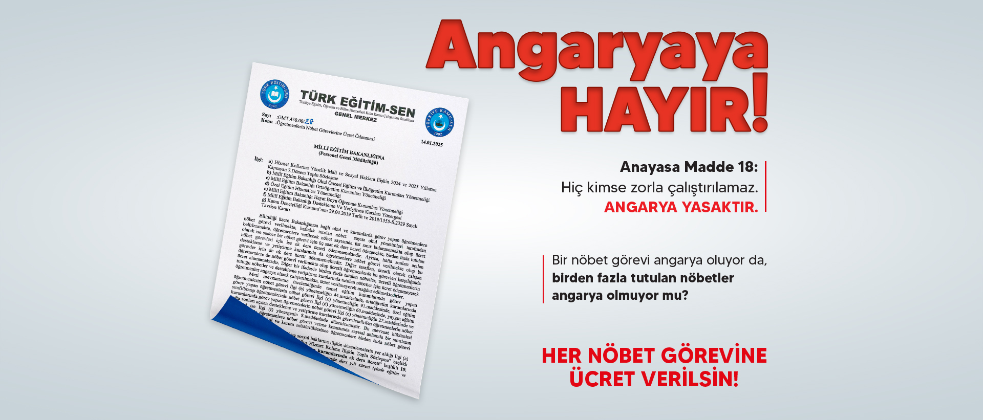 HER NÖBET GÖREVİNE ÜCRET VERİLSİN!