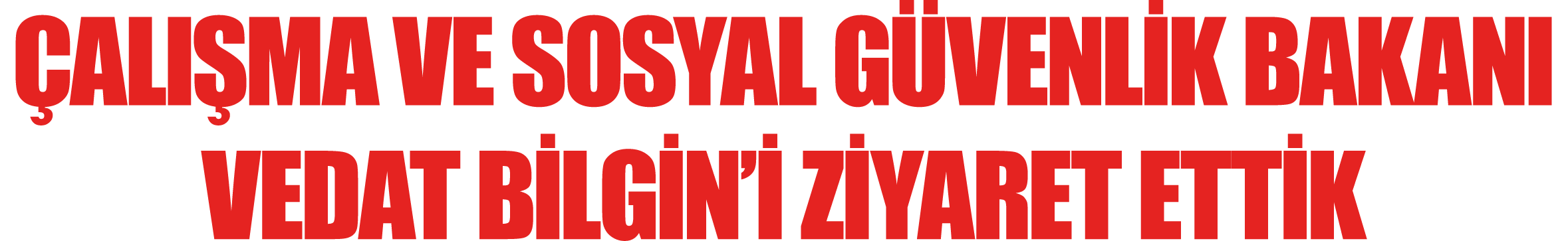 ÇALIŞMA VE SOSYAL GÜVENLİK BAKANI VEDAT BİLGİN İ ZİYARET ETTİK