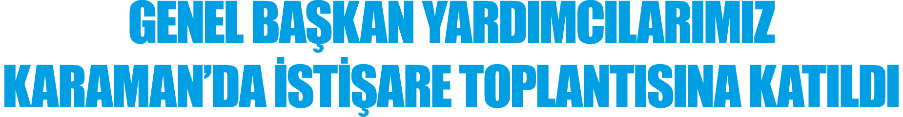 Genel Başkan Yardımcılarımız Karaman da İstişare Toplantısına Katıldı