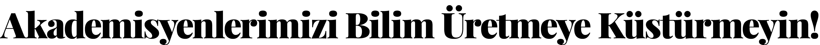 Akademisyen lerimizi Bilim Üretmeye Küstürmeyin 