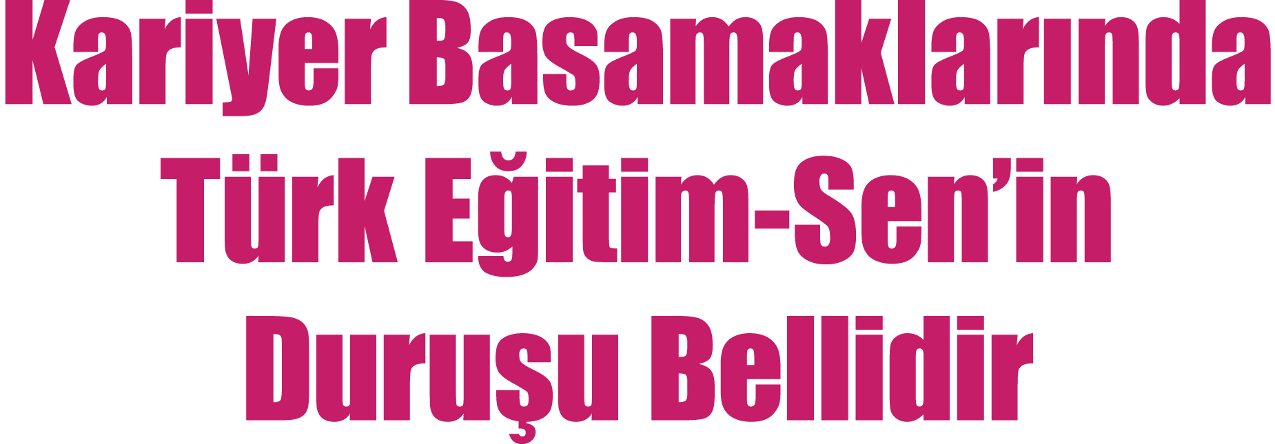 Kariyer Basamaklarında Türk Eğitim-Sen in Duruşu Bellidir