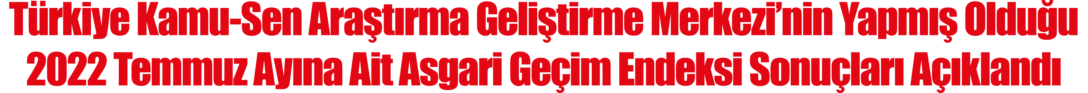 T rkiye Kamu-Sen Ara t rma Geli tirme Merkezi’nin Yapm  Oldu u 2022 Temmuz Ay na Ait Asgari Ge im Endeksi Sonu lar  ...