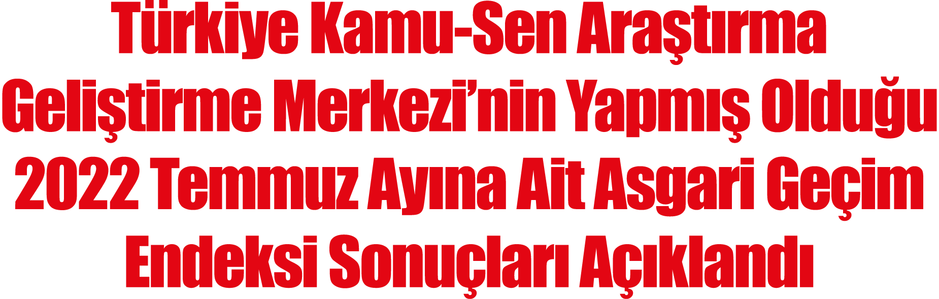 T rkiye Kamu-Sen Ara t rma Geli tirme Merkezi’nin Yapm  Oldu u 2022 Temmuz Ay na Ait Asgari Ge im Endeksi Sonu lar  ...
