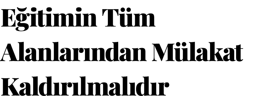 E itimin T m Alanlar ndan M lakat Kald r lmal d r