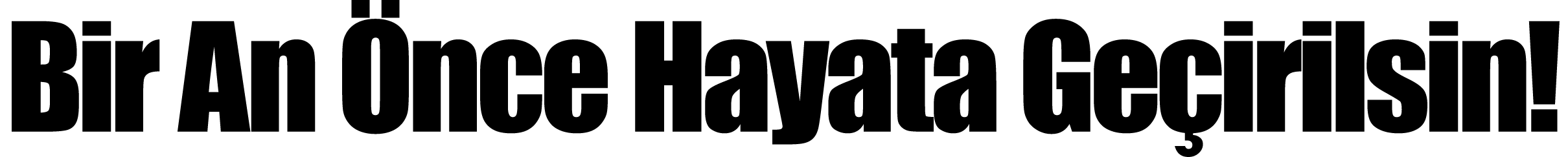 Bir An Önce Hayata Geçirilsin 