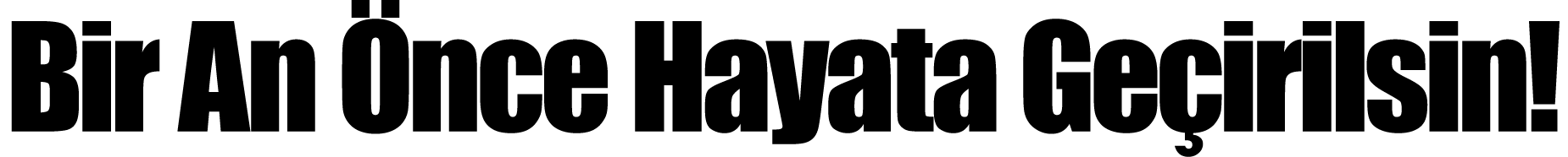 Bir An Önce Hayata Geçirilsin 