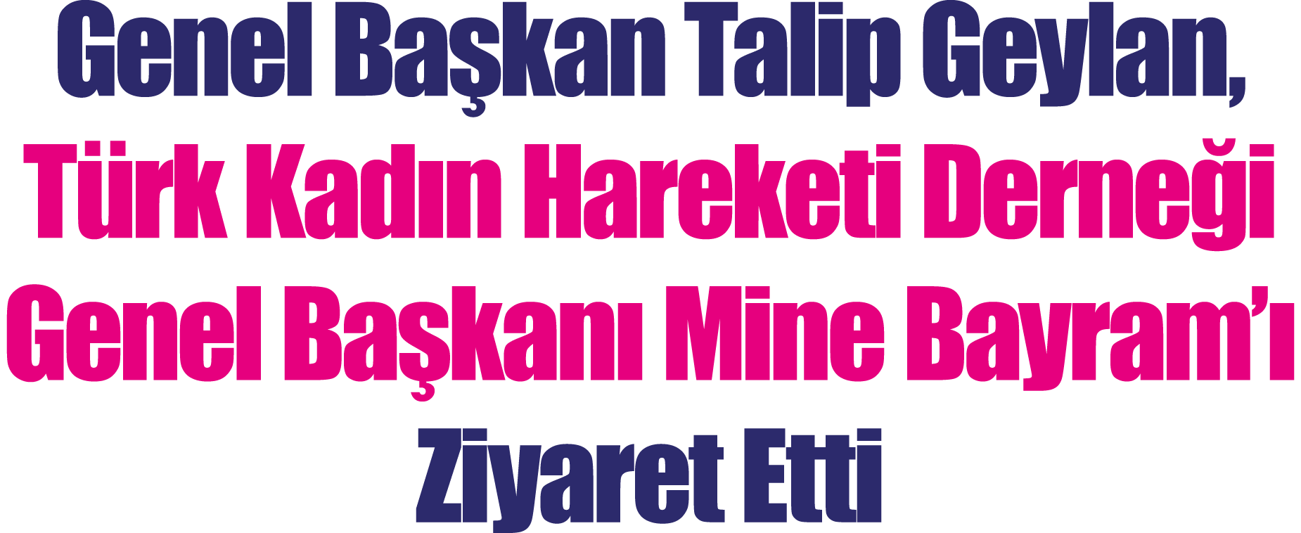 Genel Başkan Talip Geylan, Türk  Kadın Hareketi Derneği Genel Başkanı Mine Bayram ı Ziyaret Etti