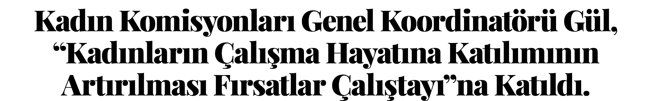 Kadın Komisyonları Genel Koordinatörü Gül,  Kadınların Çalışma Hayatına Katılımının Artırılması Fırsatlar Çalıştayı n   