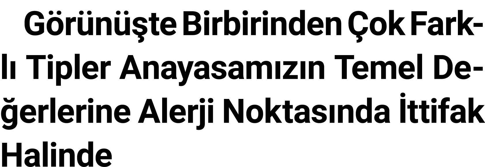 Görünüşte Birbirinden Çok Farklı Tipler Anayasamızın Temel Değerlerine Alerji Noktasında İttifak Halinde