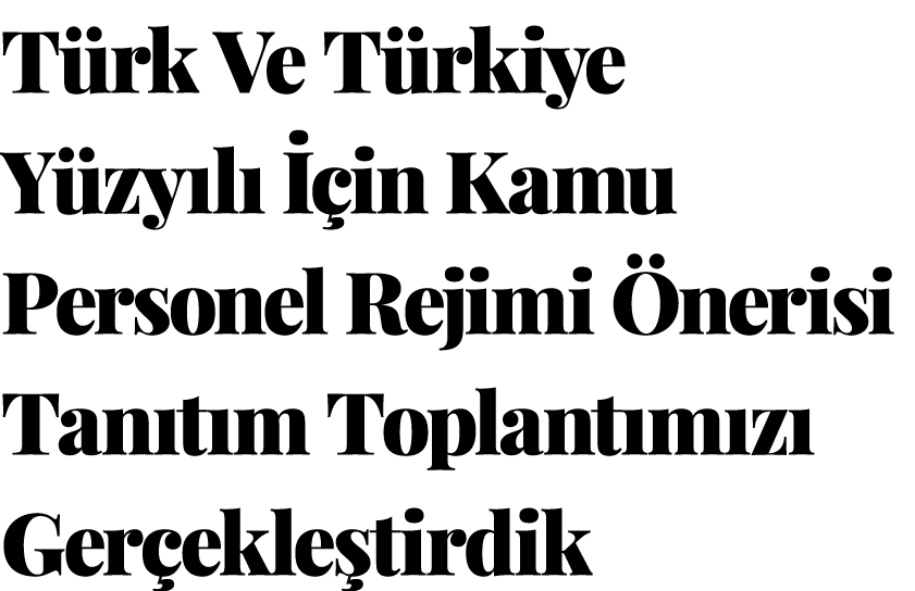 ﻿T rk Ve T rkiye Y zy l   in Kamu Personel Rejimi  nerisi Tan t m Toplant m z  Ger ekle tirdik