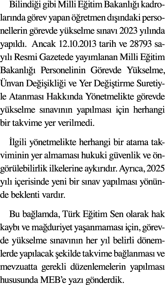 Bilindi i gibi Milli E itim Bakanl   kadrolar nda g rev yapan   retmen d   ndaki personellerin g revde y kselme s na...