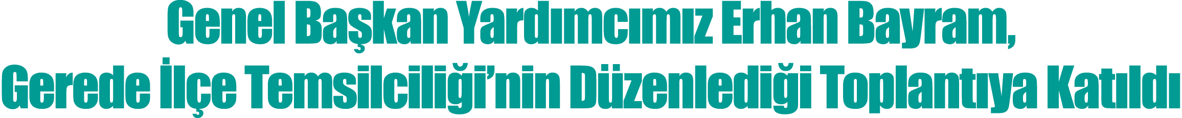 Genel Başkan Yardımcımız Erhan Bayram, Gerede İlçe Temsilciliği nin Düzenlediği Toplantıya Katıldı
