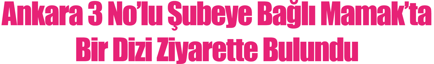 Ankara 3 No lu Şubeye Bağlı Mamak ta Bir Dizi Ziyarette Bulundu