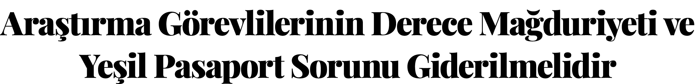 Ara t rma G revlilerinin Derece Ma duriyeti ve Ye il Pasaport Sorunu Giderilmelidir