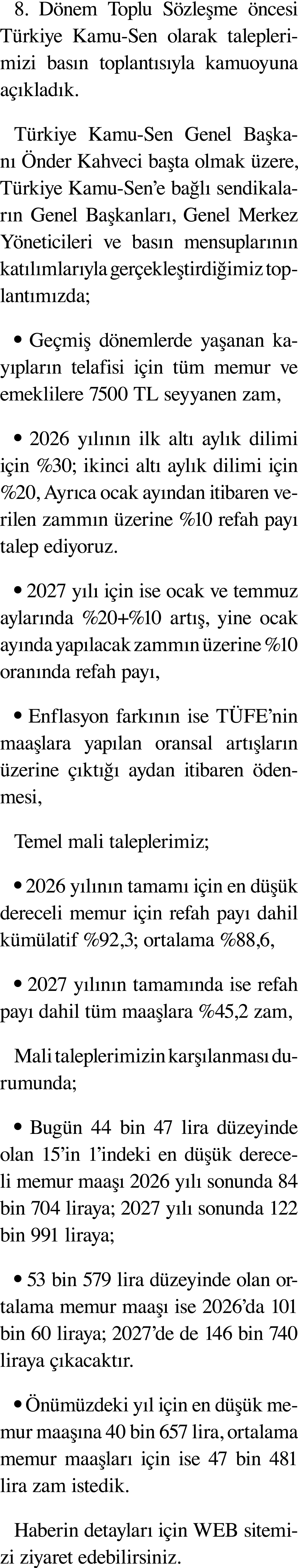 8  Dönem Toplu Sözleşme öncesi Türkiye Kamu-Sen olarak taleplerimizi basın toplantısıyla kamuoyuna açıkladık  Türkiye   