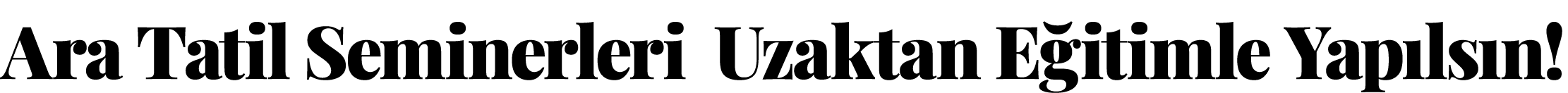 Ara Tatil Seminerleri Uzaktan Eğitimle Yapılsın 