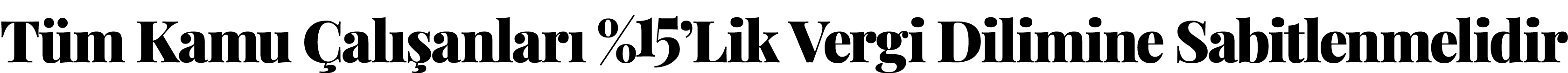 T m Kamu al  anlar  %15’Lik Vergi Dilimine Sabitlenmelidir