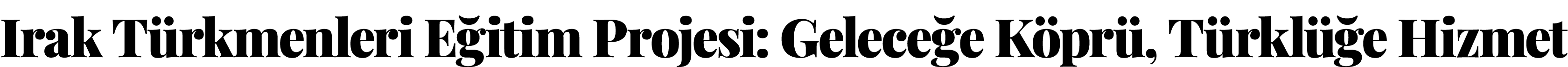 Irak T rkmenleri E itim Projesi: Gelece e K pr , T rkl e Hizmet