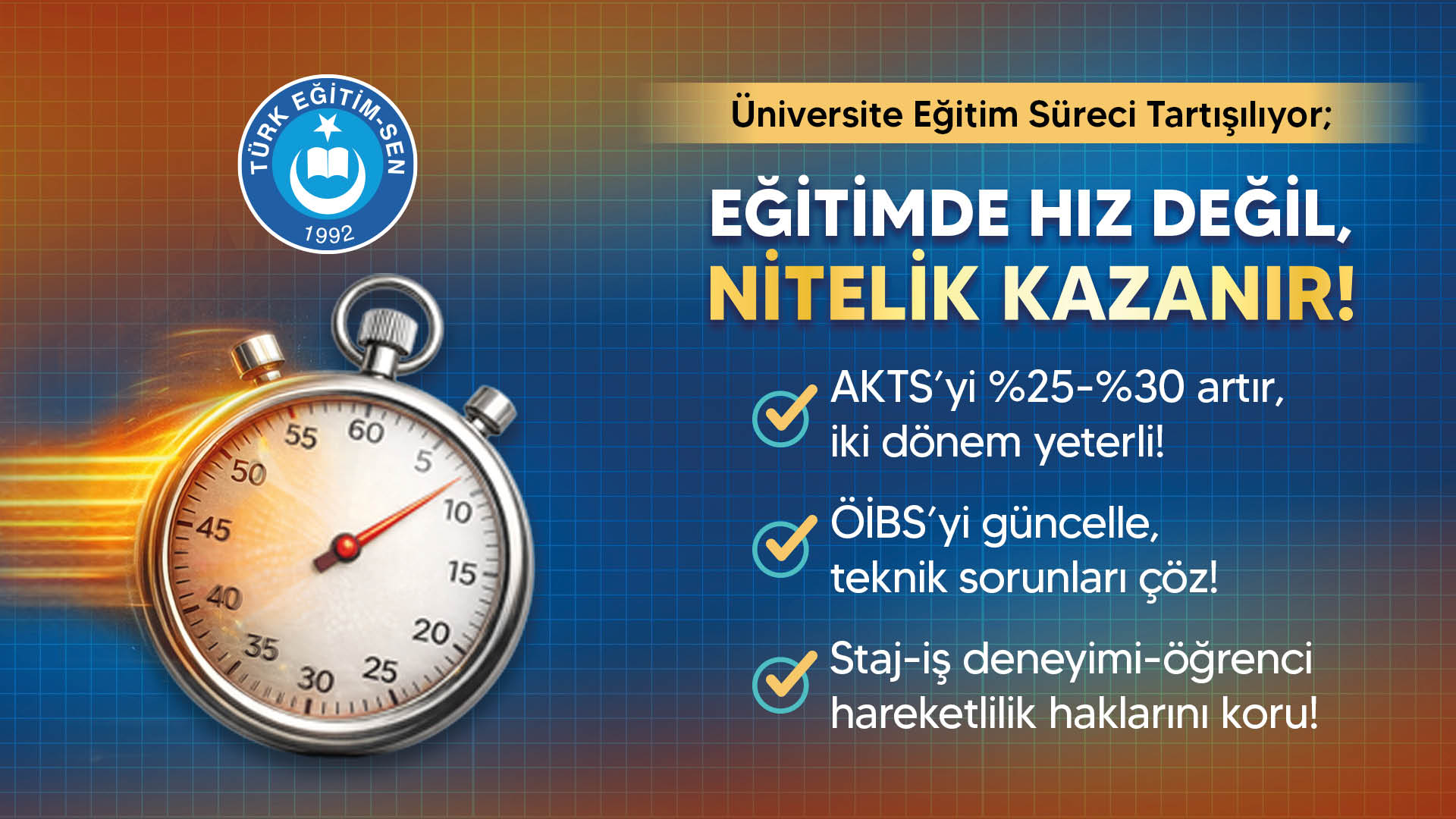 A clock with a blue face and white numbers is shown on a blue background. AI generated content