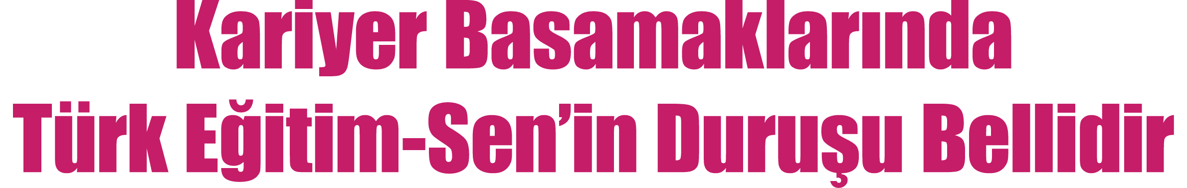 Kariyer Basamaklar nda T rk E itim-Sen’in Duru u Bellidir