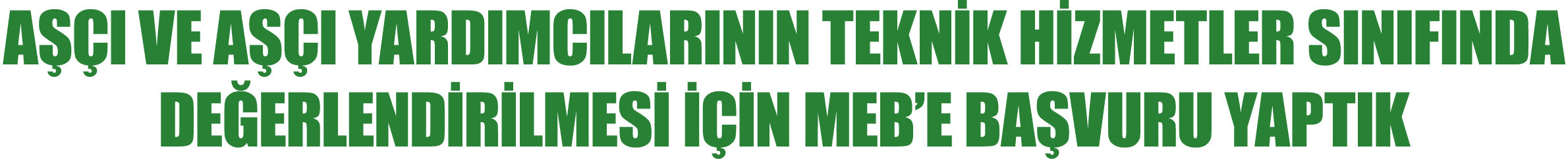 A I VE A  I YARDIMCILARININ TEKN K H ZMETLER SINIFINDA DE ERLEND R LMES     N MEB’E BA VURU YAPTIK