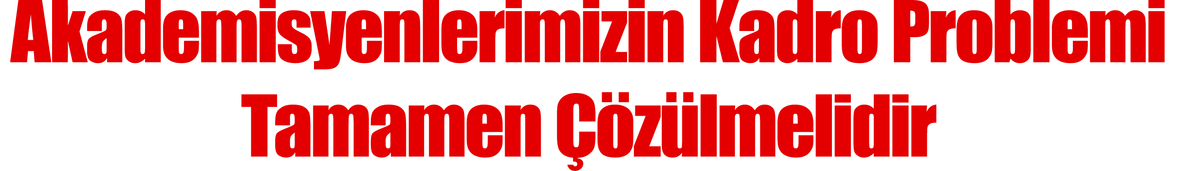 Akademisyenlerimizin Kadro Problemi Tamamen  z lmelidir