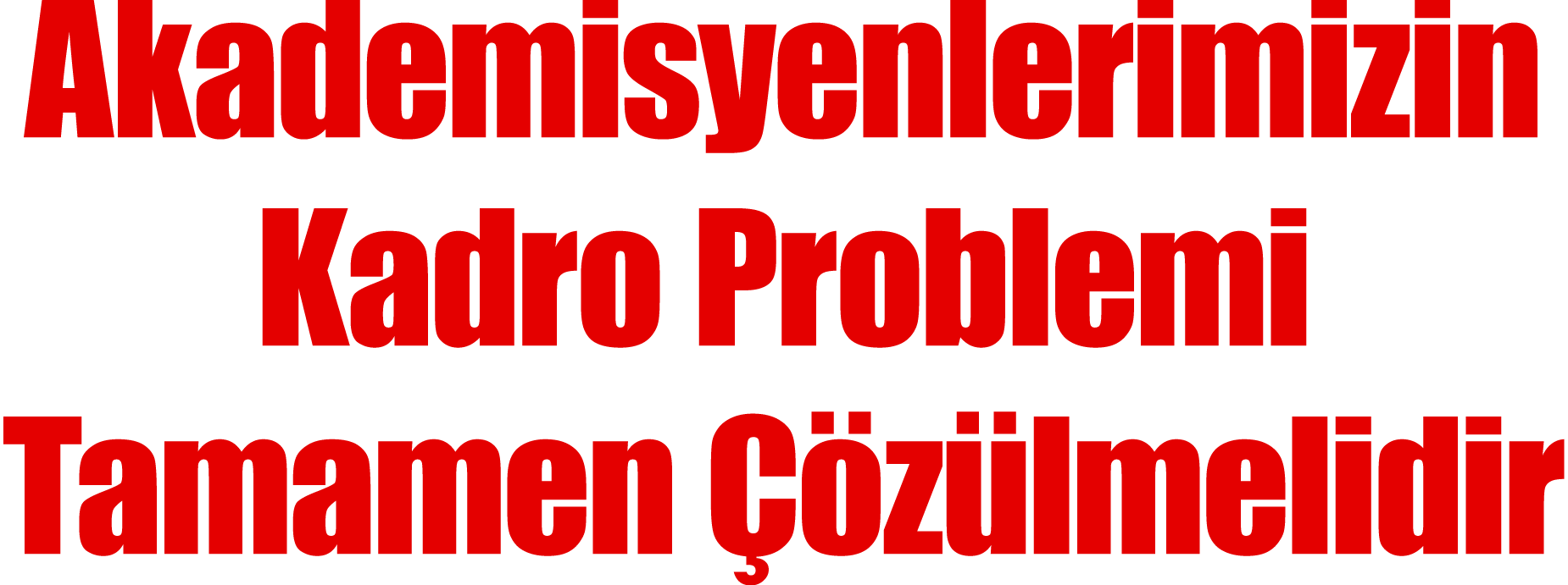 Akademisyenlerimizin Kadro Problemi Tamamen  z lmelidir