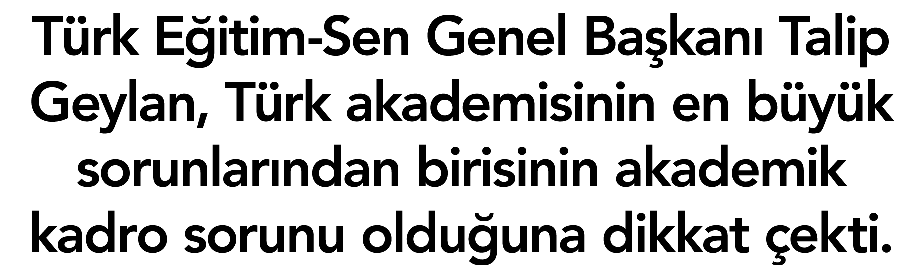 T rk E itim-Sen Genel Ba kan Talip Geylan, T rk akademisinin en b y k sorunlar ndan birisinin akademik kadro sorunu ...