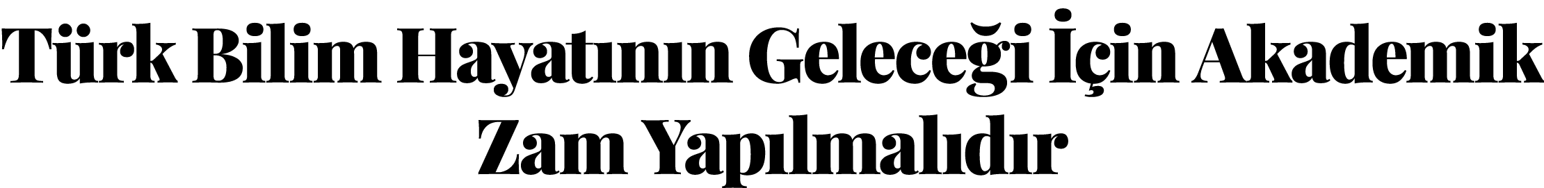 T rk Bilim ﻿Hayat n n Gelece i  in Akademik Zam Yap lmal d r