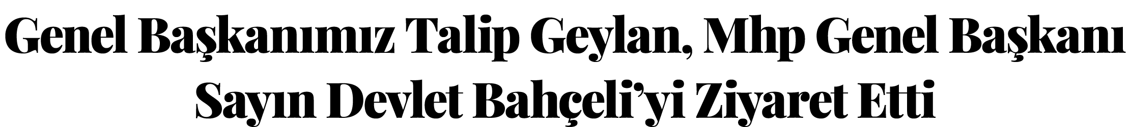 Genel Ba kan m z Talip Geylan, Mhp Genel Ba kan Say n Devlet Bah eli’yi Ziyaret Etti